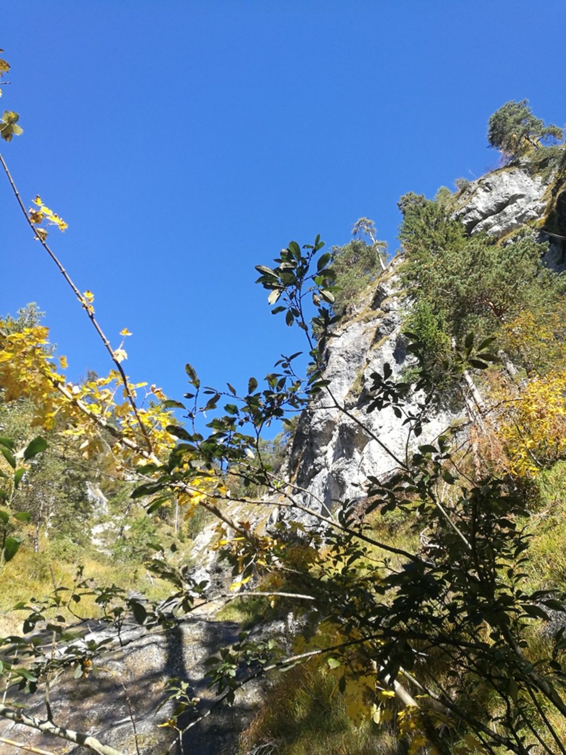 Bright blue sky over the Hausbach Falls in Reit im Winkl