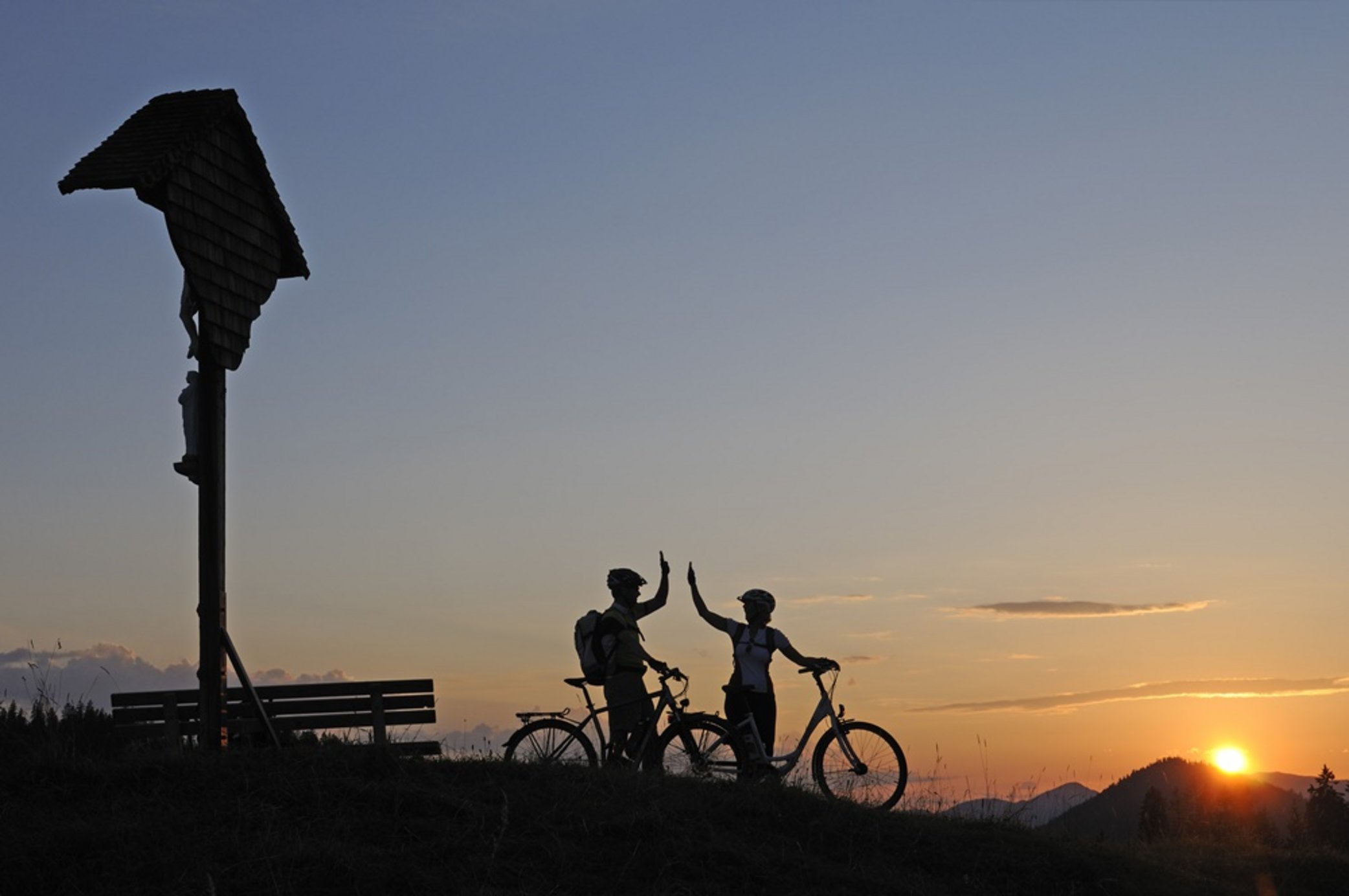 Mit dem Fahrrad zum Sonnenuntergang