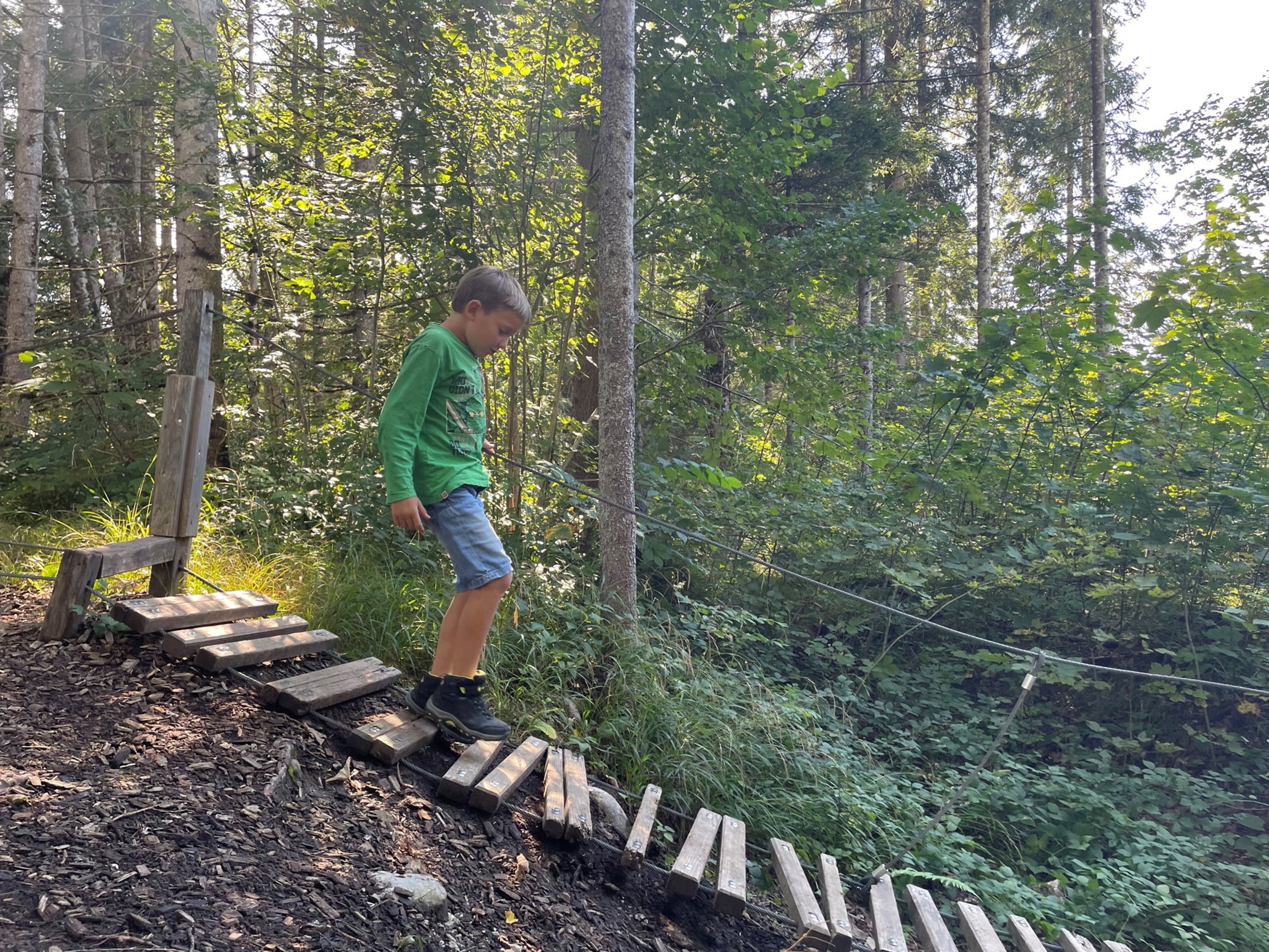 Kids' hiking trail adventure bridge