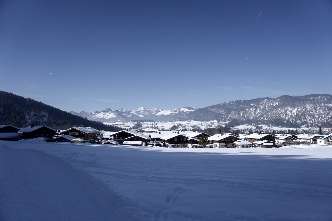 View towards Reit im Winkl in winter
