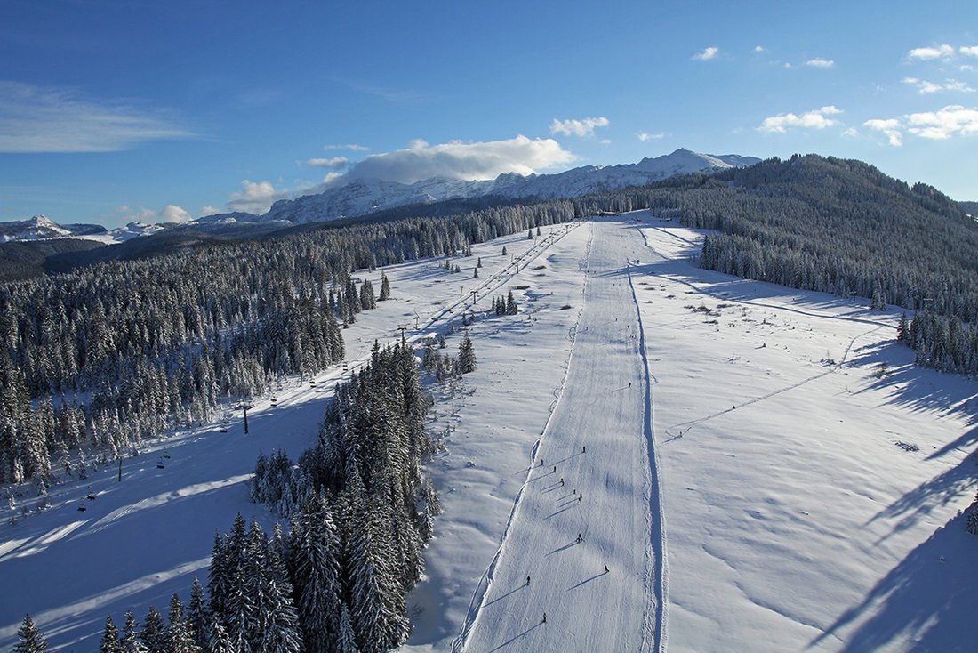 Aerial view of the Winklmoos-Alm ski area