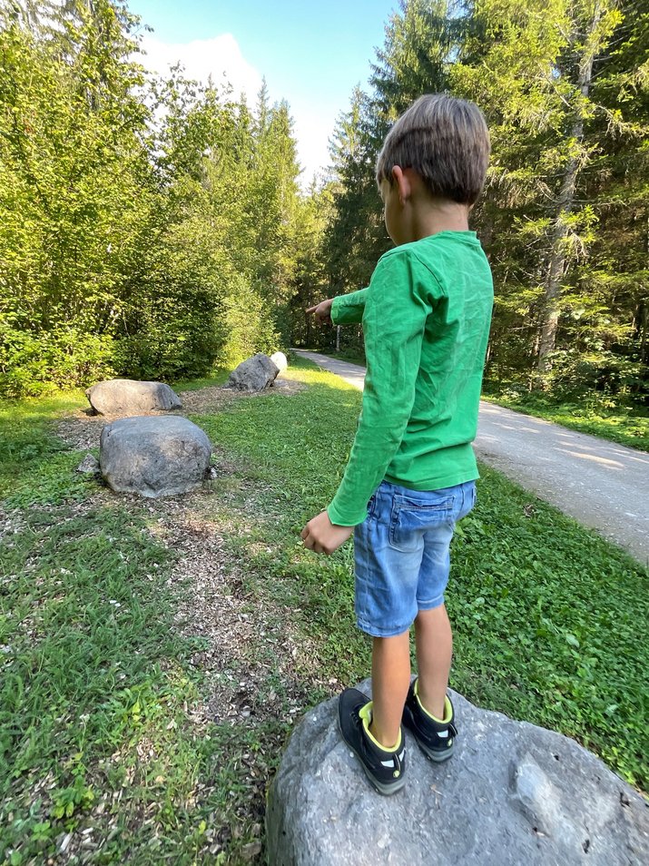 Kids' hiking trail stone path