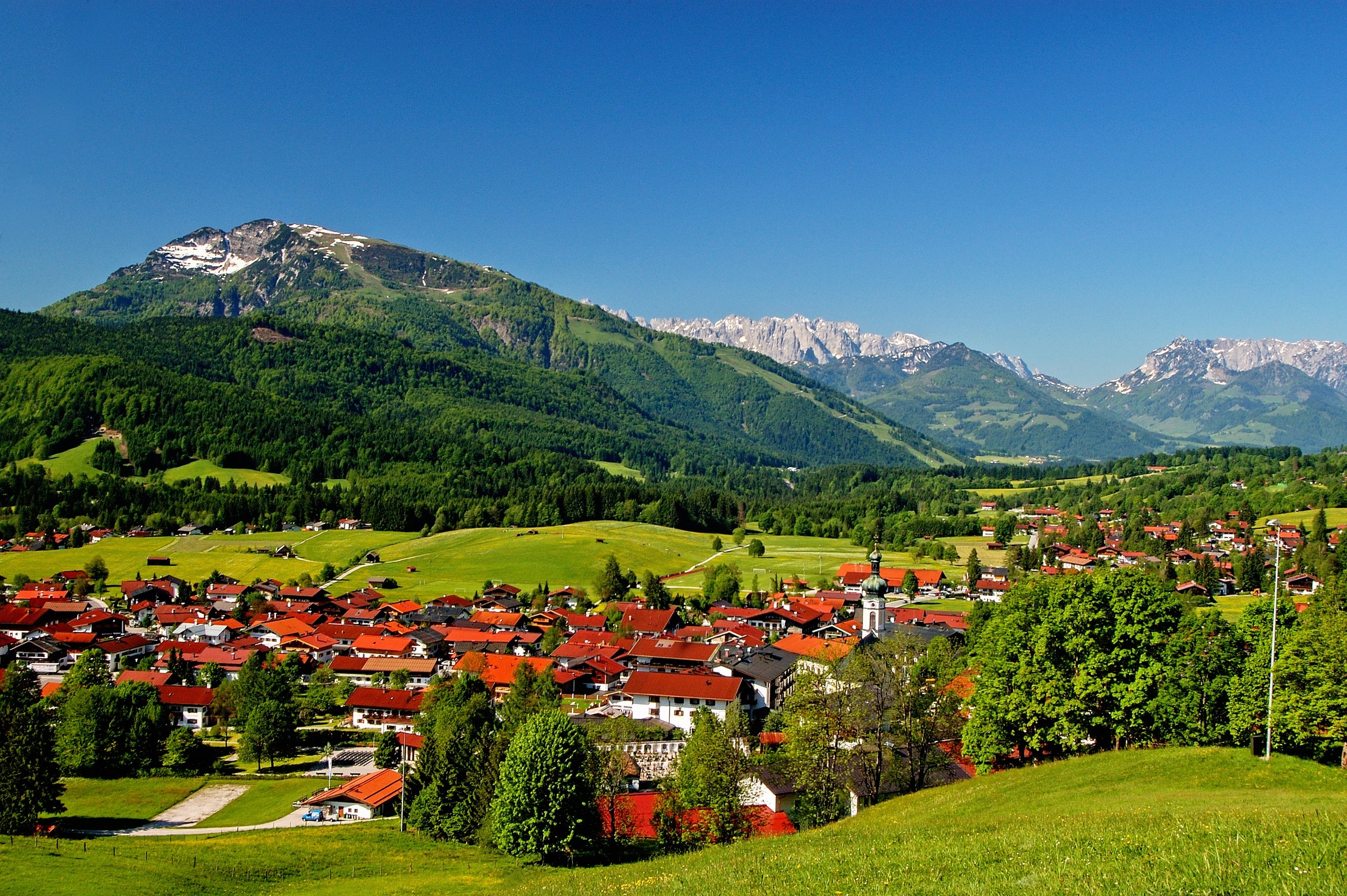 Blick auf Reit im Winkl in Oberbayern
