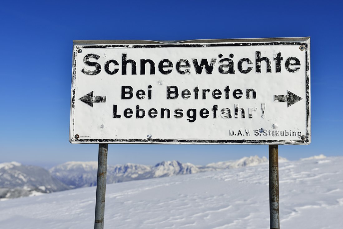 Ausgeschilderte Schneeschuh-Route von Seegatterl aufs Fellhorn 