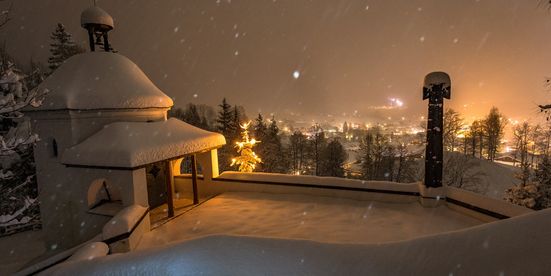 Kriegerkapelle bei Schneefall