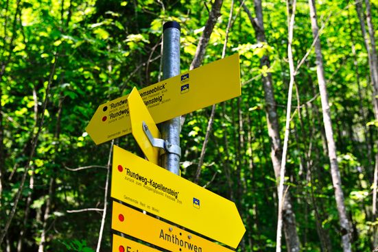 Wanderwegweiser am Kapellensteig