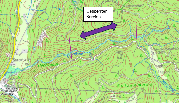 Sperre Seegatterl-Winlmoos-Alm Hahnfilz