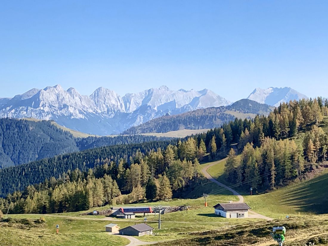 Winklmoos Alm Blick auf die Loferer Berge