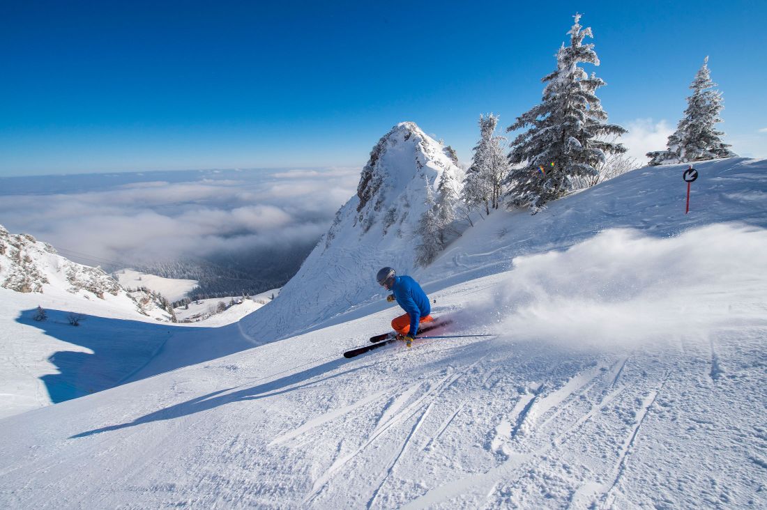 Skifahrer auf dem Hochfelln