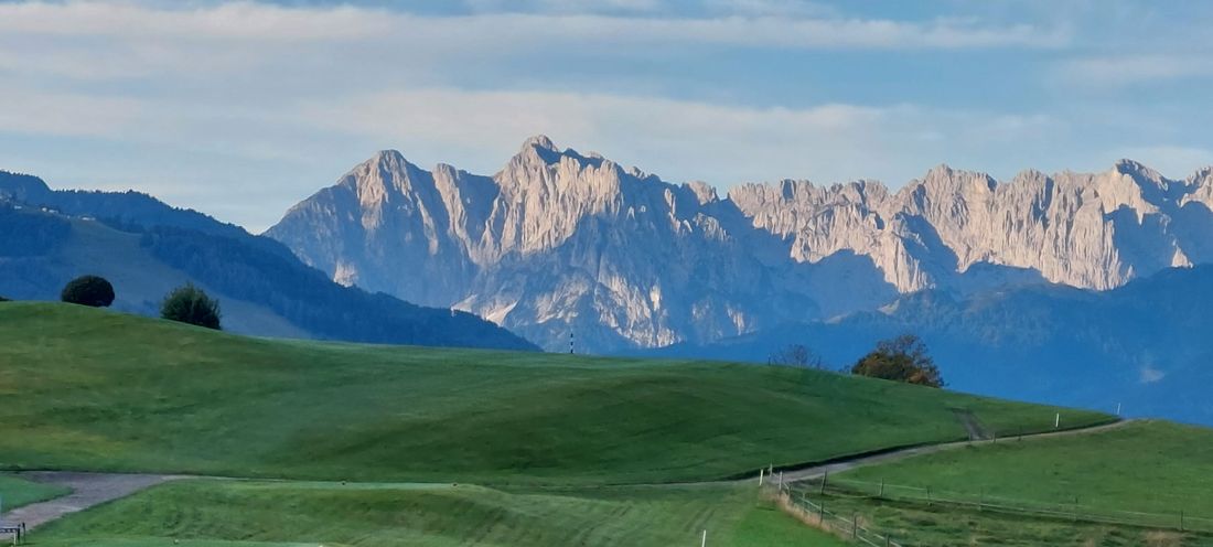 Unsere Aussicht auf den Wilden Kaiser