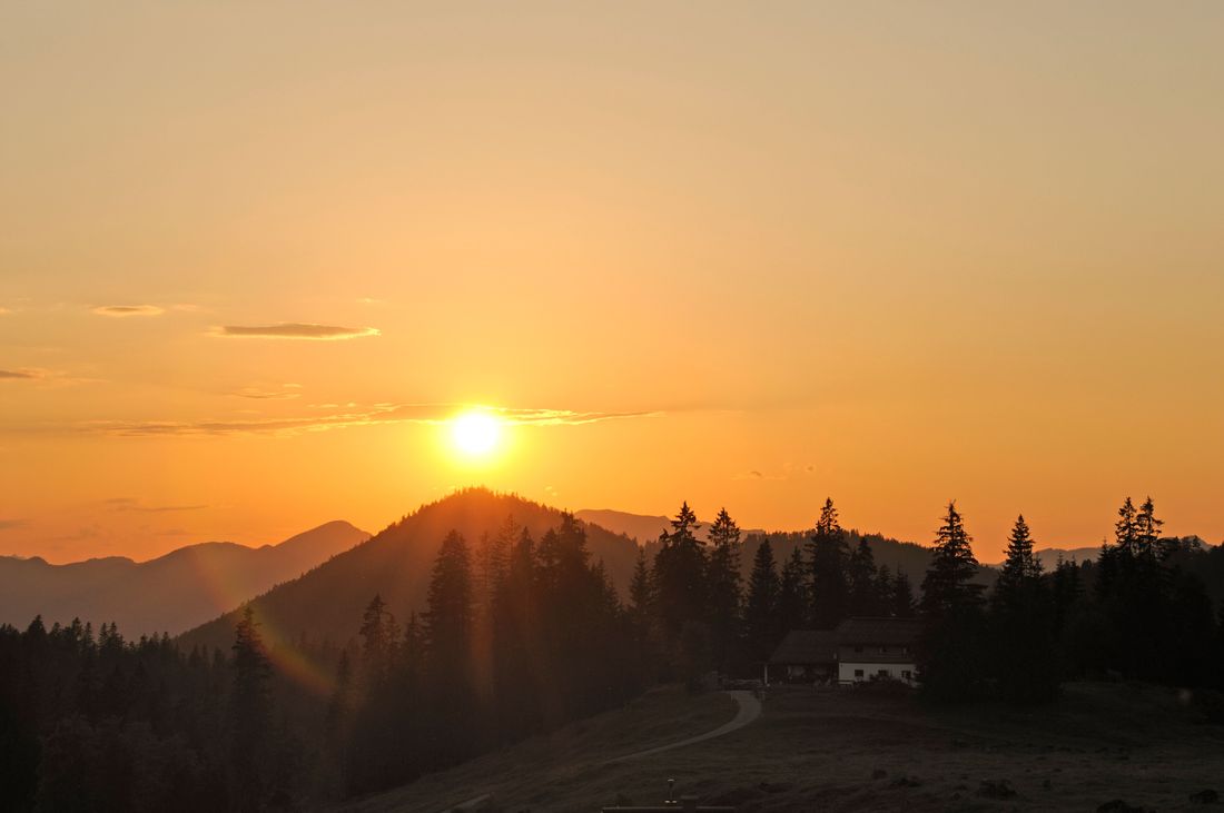 Abendstimmung auf der Winklmoos Alm