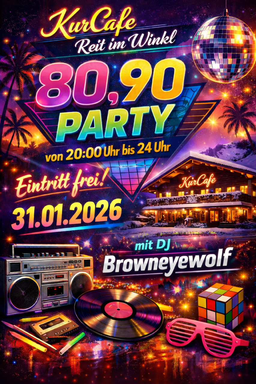 Plakat 80, 90 Party