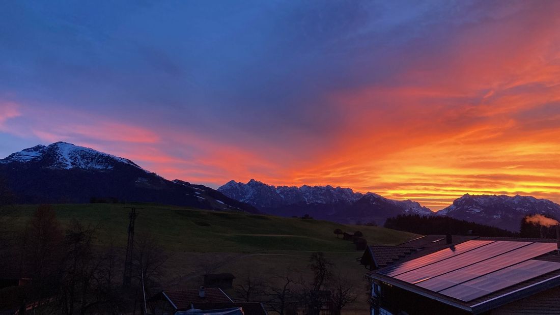 Ausblick mit Sonnenuntergang