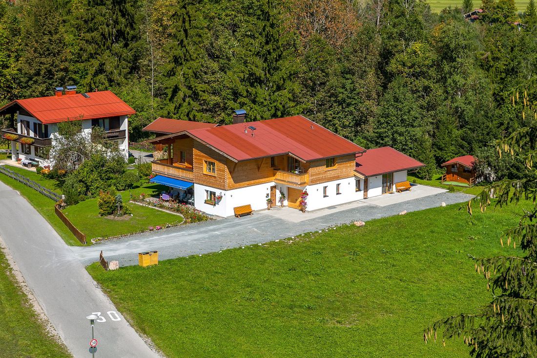Das Haus Alpina von oben
