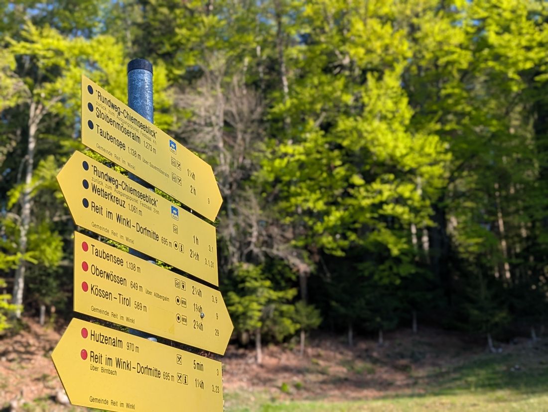 Chiemseeblick Wanderschild Hutzenalm